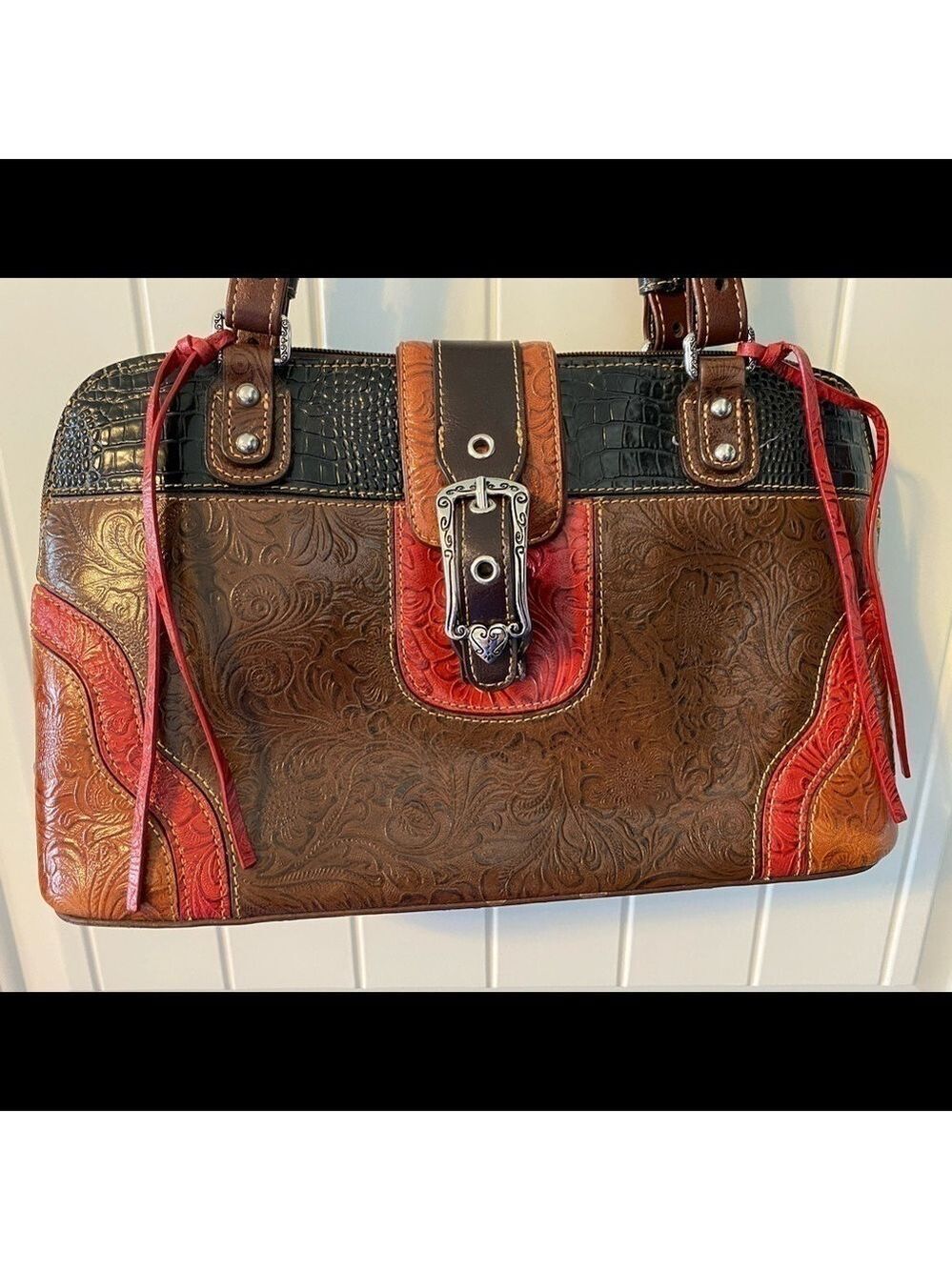 Marc Chantal (MC) Shoulder Bag Faux Leather Black, Brown, Red and Rust Beautiful